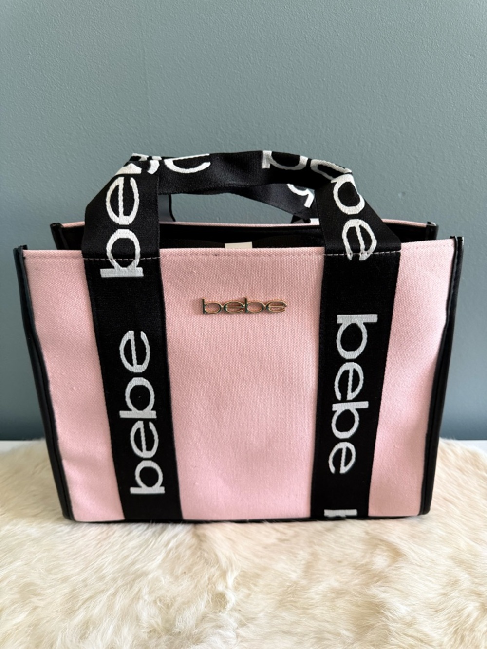Bebe Hana Blush Pink Canvas Satchel